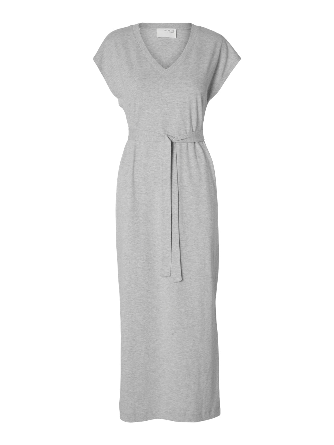 Selected Femme "Essential" V-Neck Ankle Dress grau