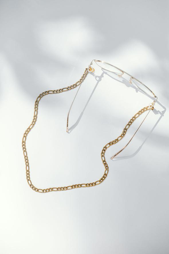 Coco Bonito Masken-Brillenkette Figaro gold