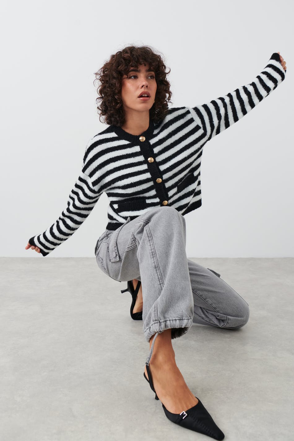 Gina Tricot stripe knitted cardigan