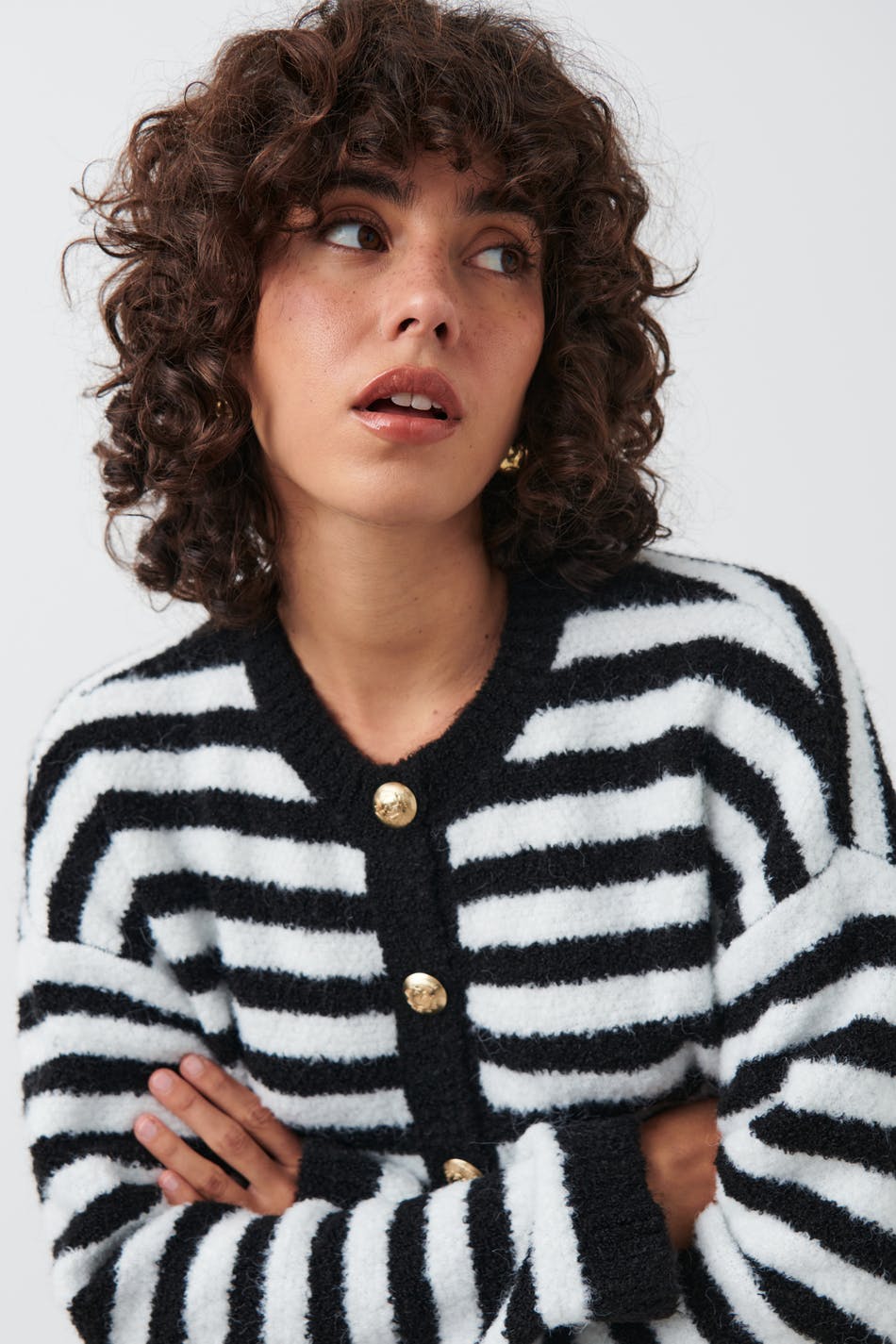 Gina Tricot stripe knitted cardigan