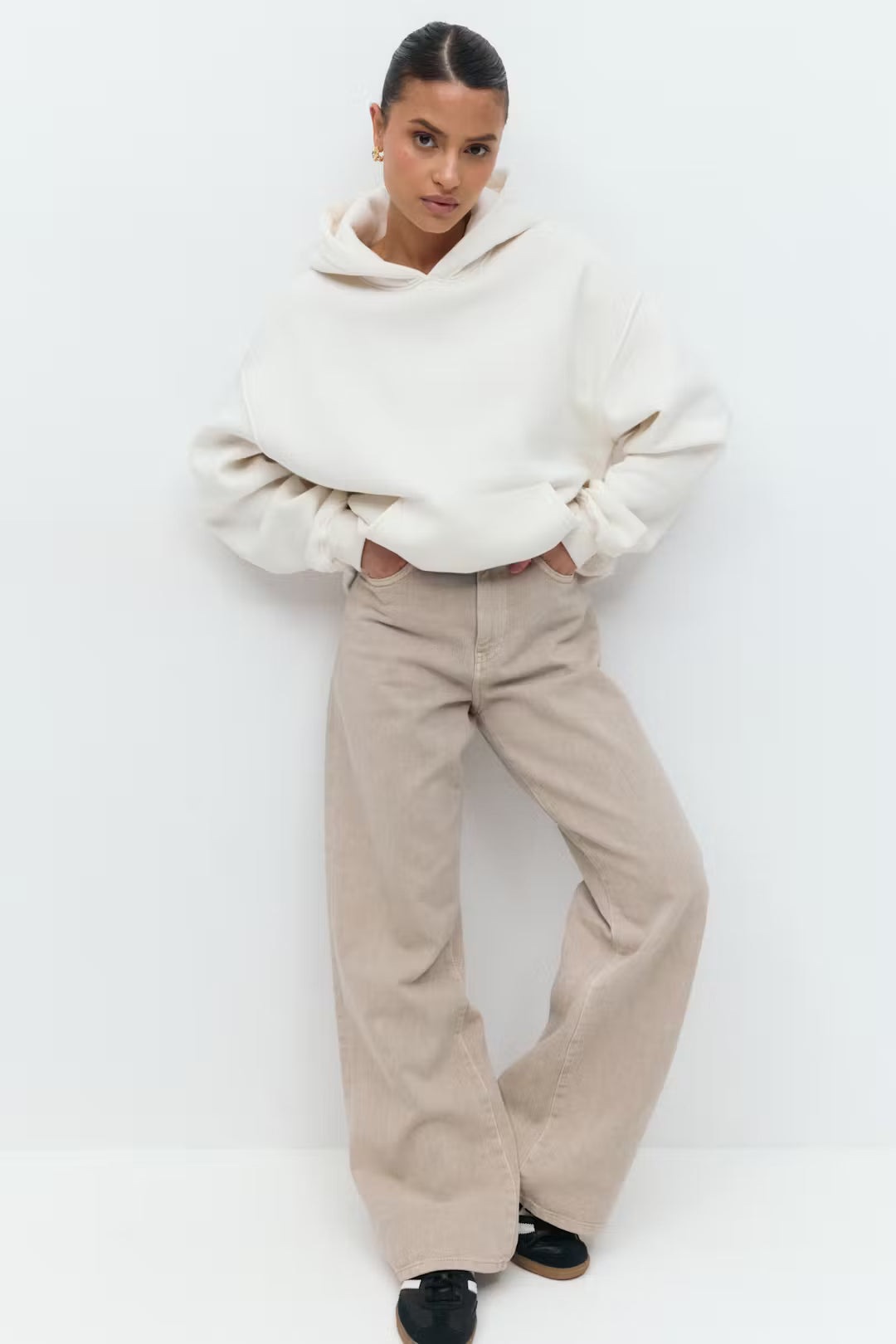 Gina Tricot  Basic original hoodie weiss