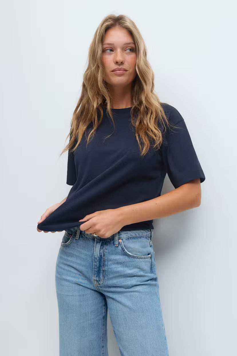 Gina Tricot basic tee blau
