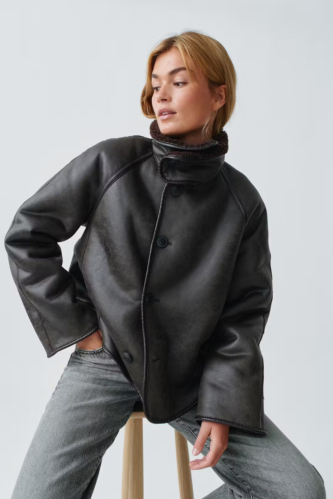 Gina Tircot Reversible teddy jacket braun