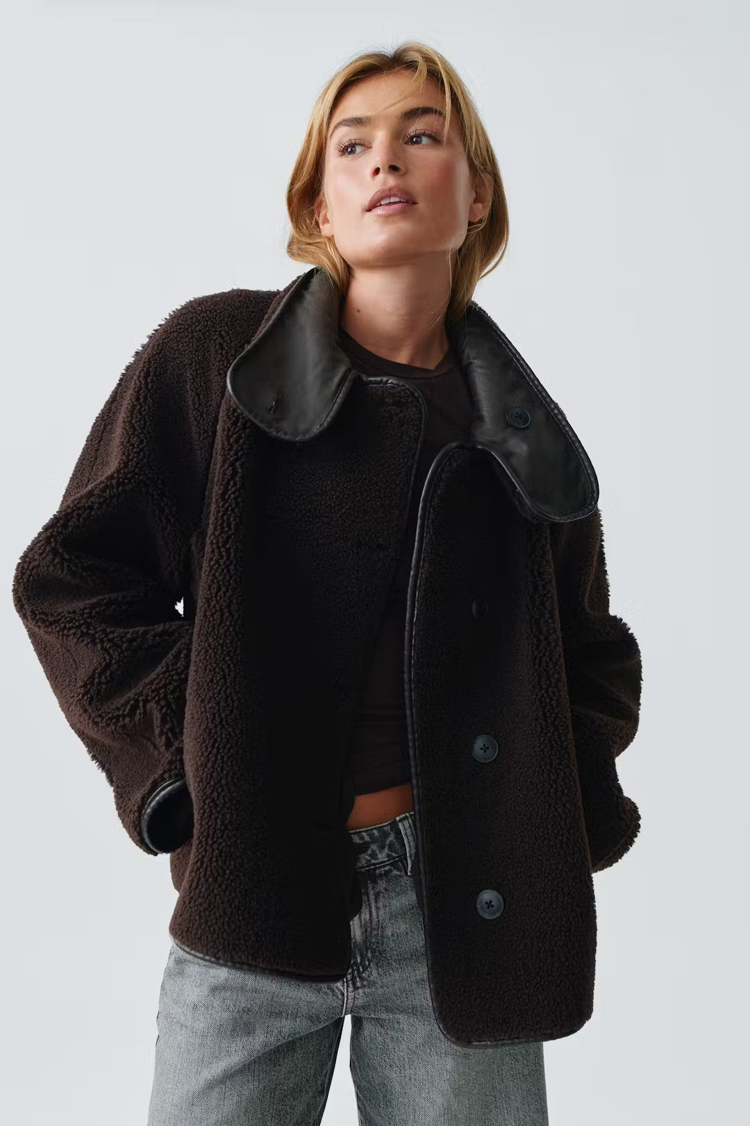 Gina Tircot Reversible teddy jacket braun