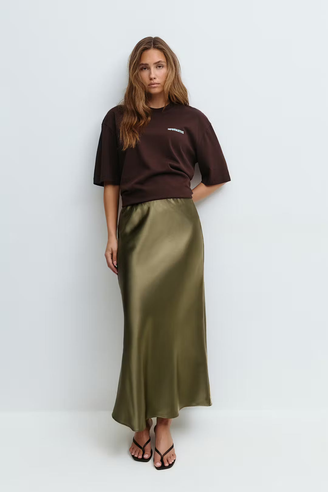 Gina Tircot satin skirt grün