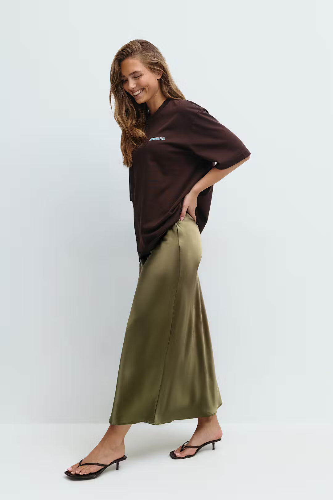 Gina Tircot satin skirt grün
