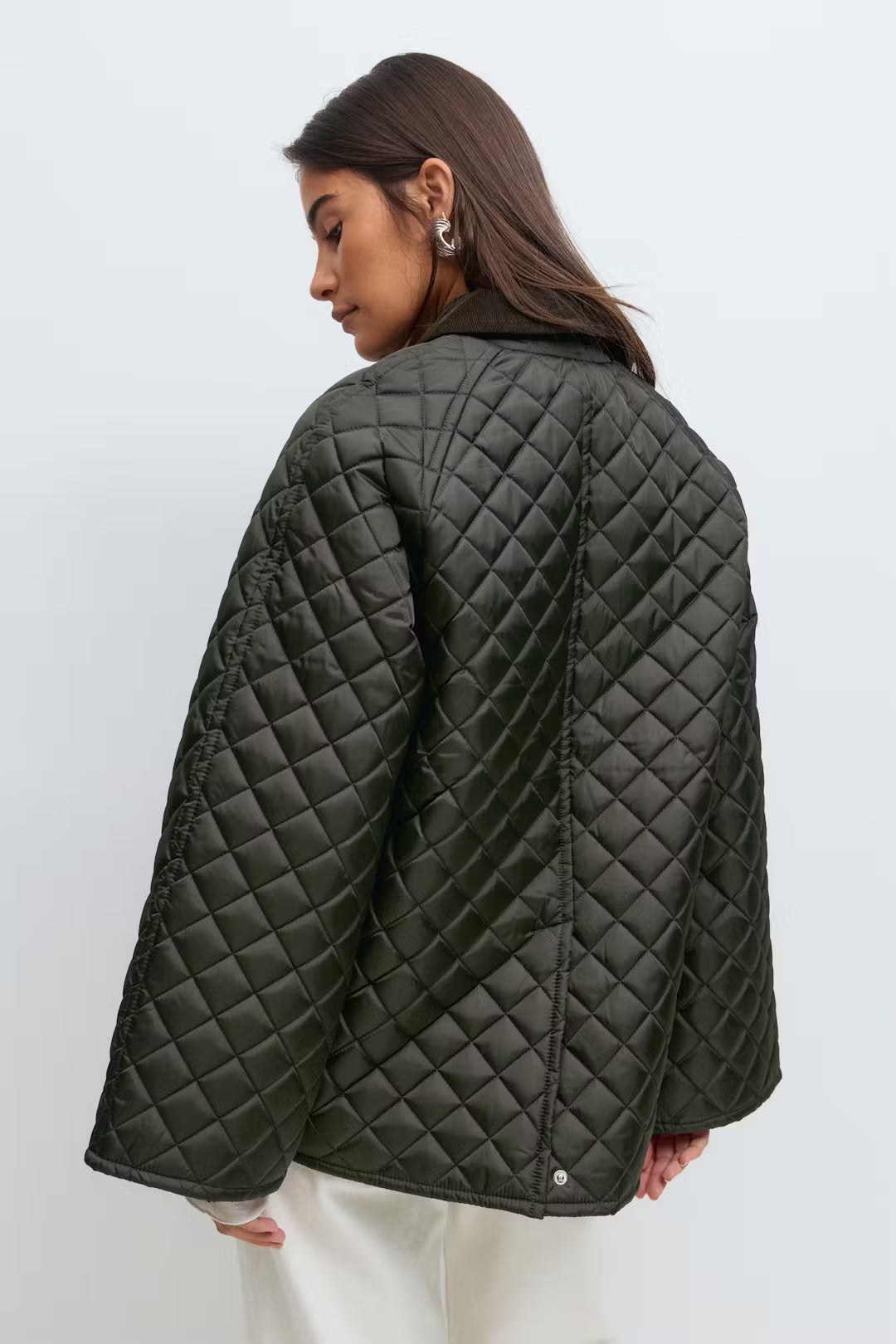 Gina Tricot corduroy collar quilted jacket
