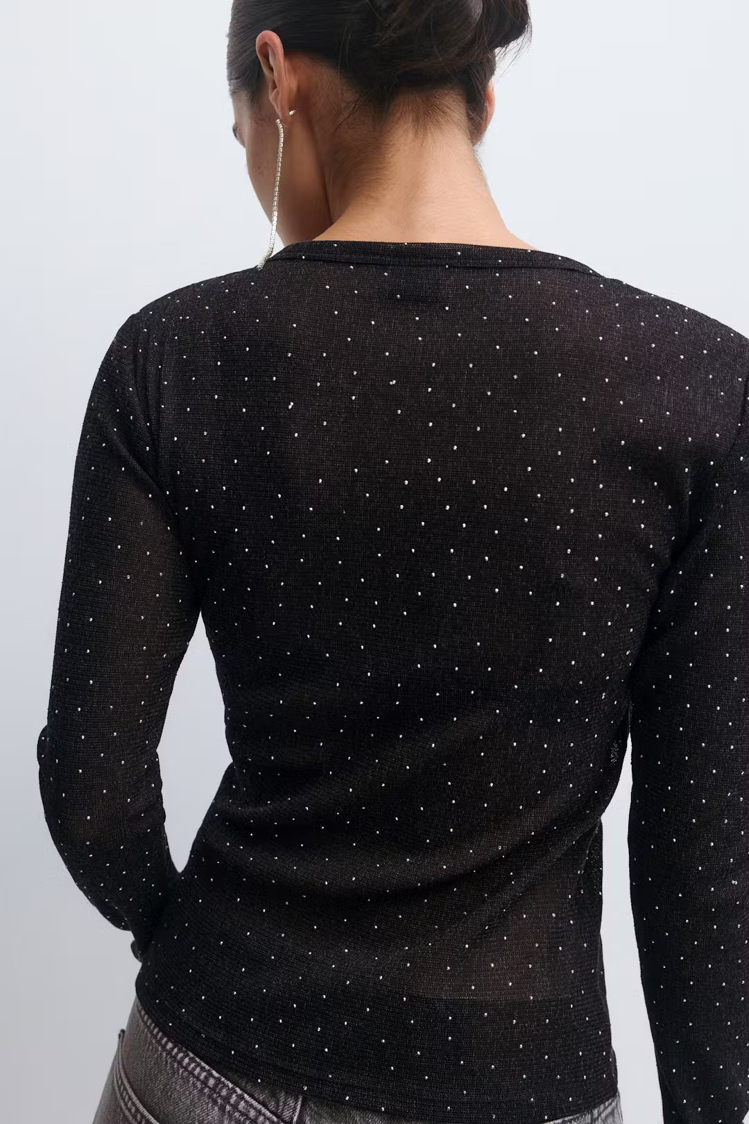 Gina Tricot rhinestone sheer top