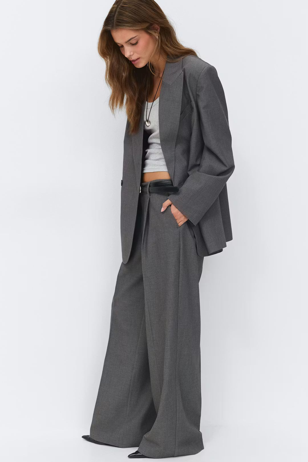 Gina Tricot wide pleated trousers