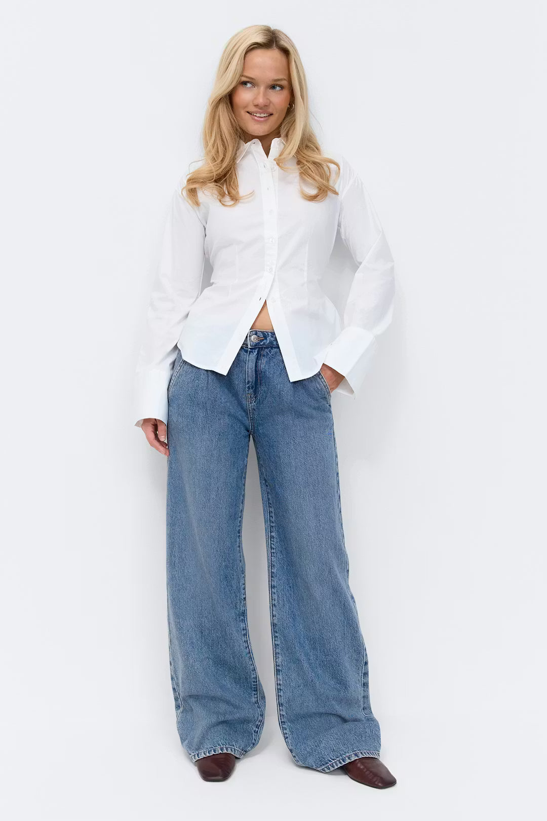 Gina Tricot pleated slouchy jeans