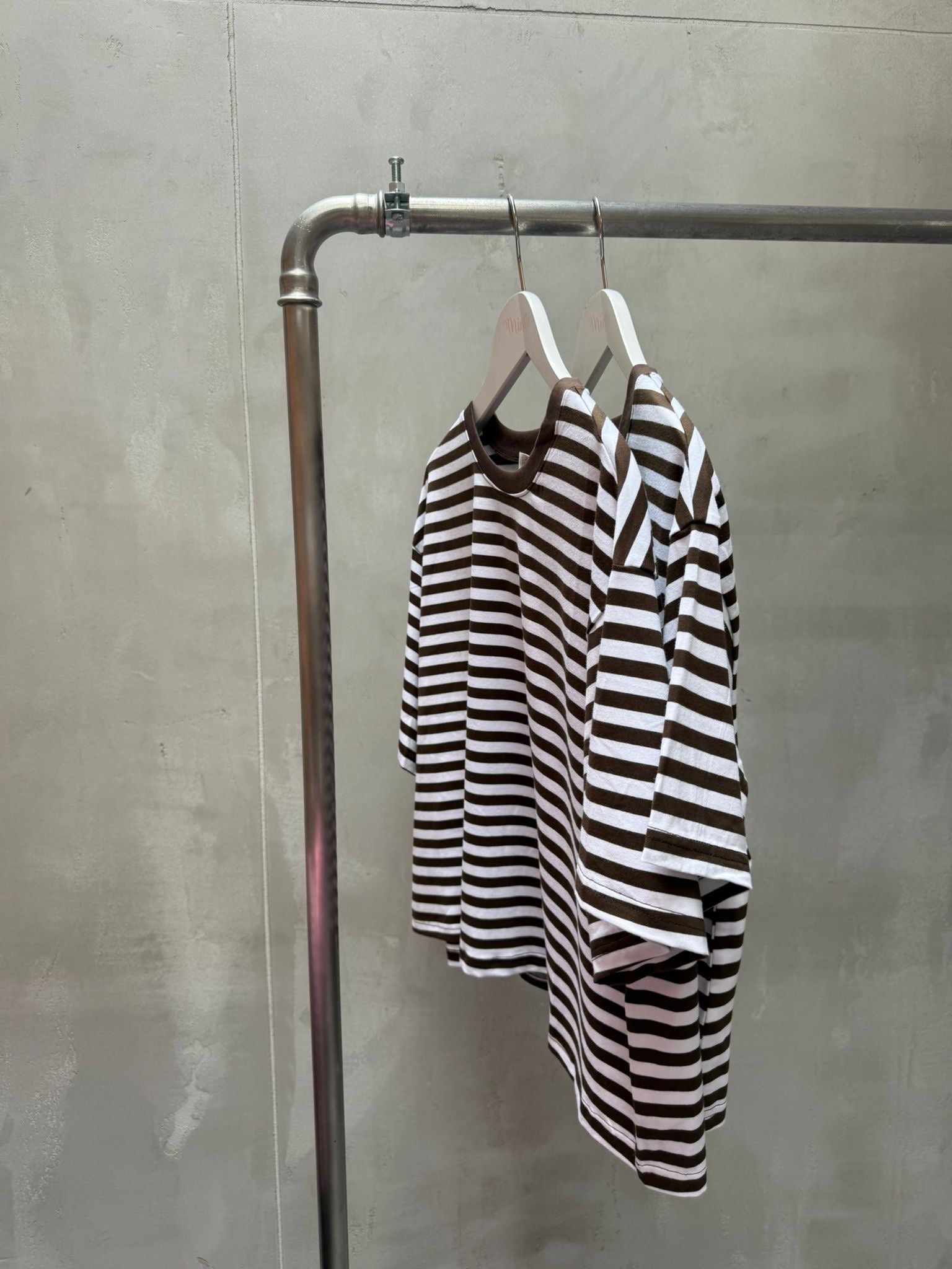 Minette Boxy Striped Tee braun-weiss