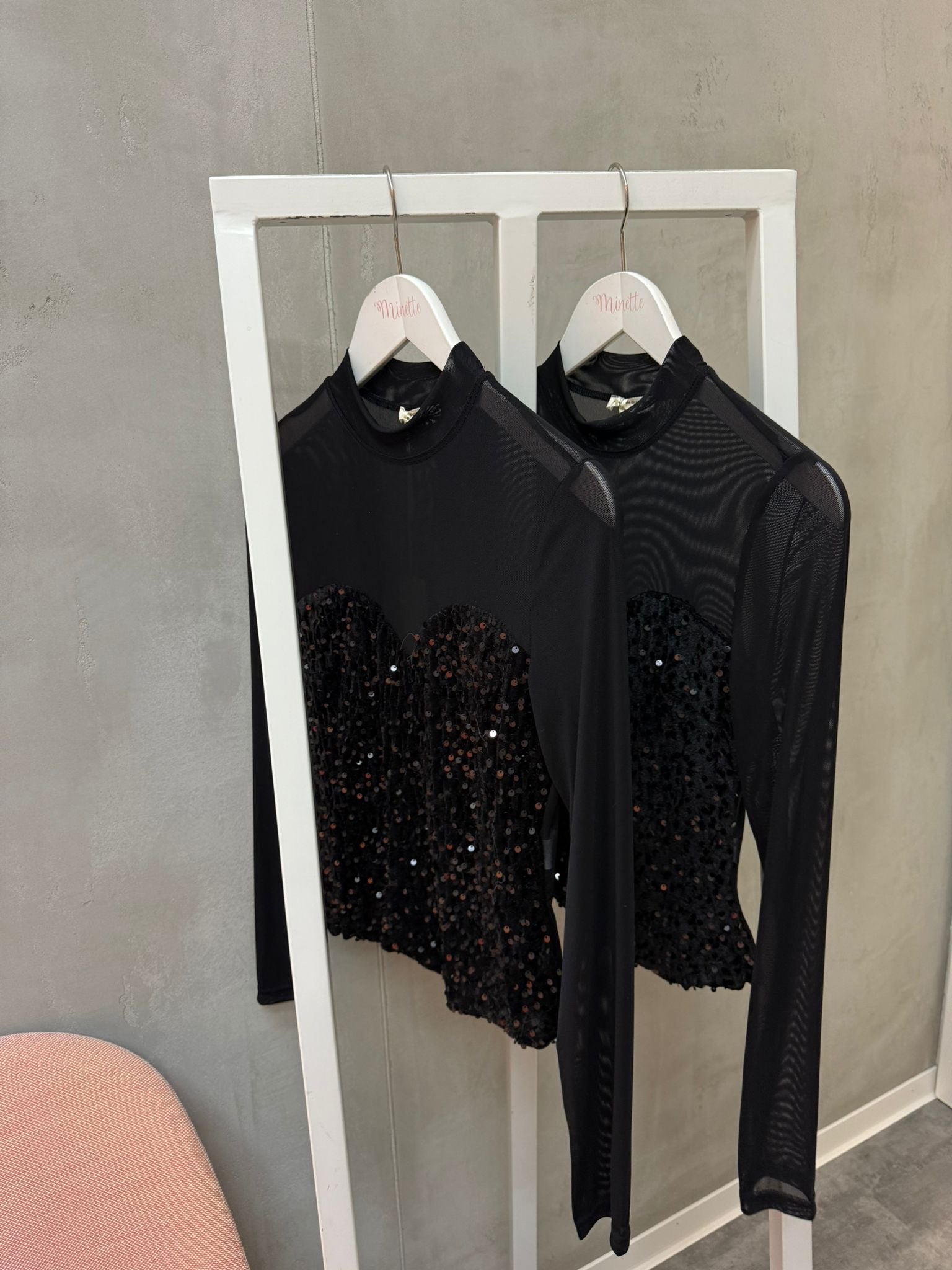 Minette Figurbetontes Longsleeve mit Glitzer-Details