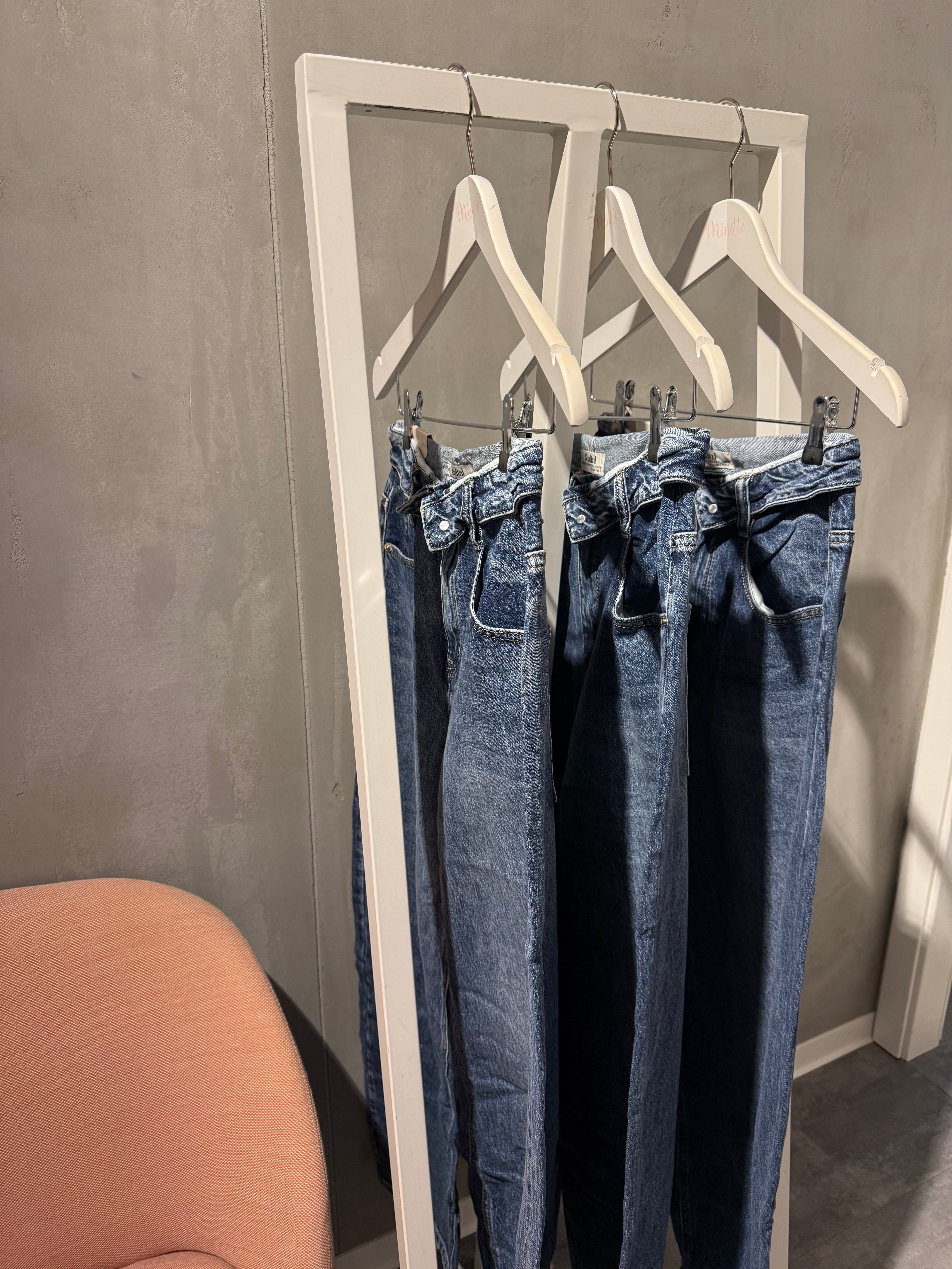 Minette Trendige Wide-Leg-Jeans mit weitem Bein- Denim Blau