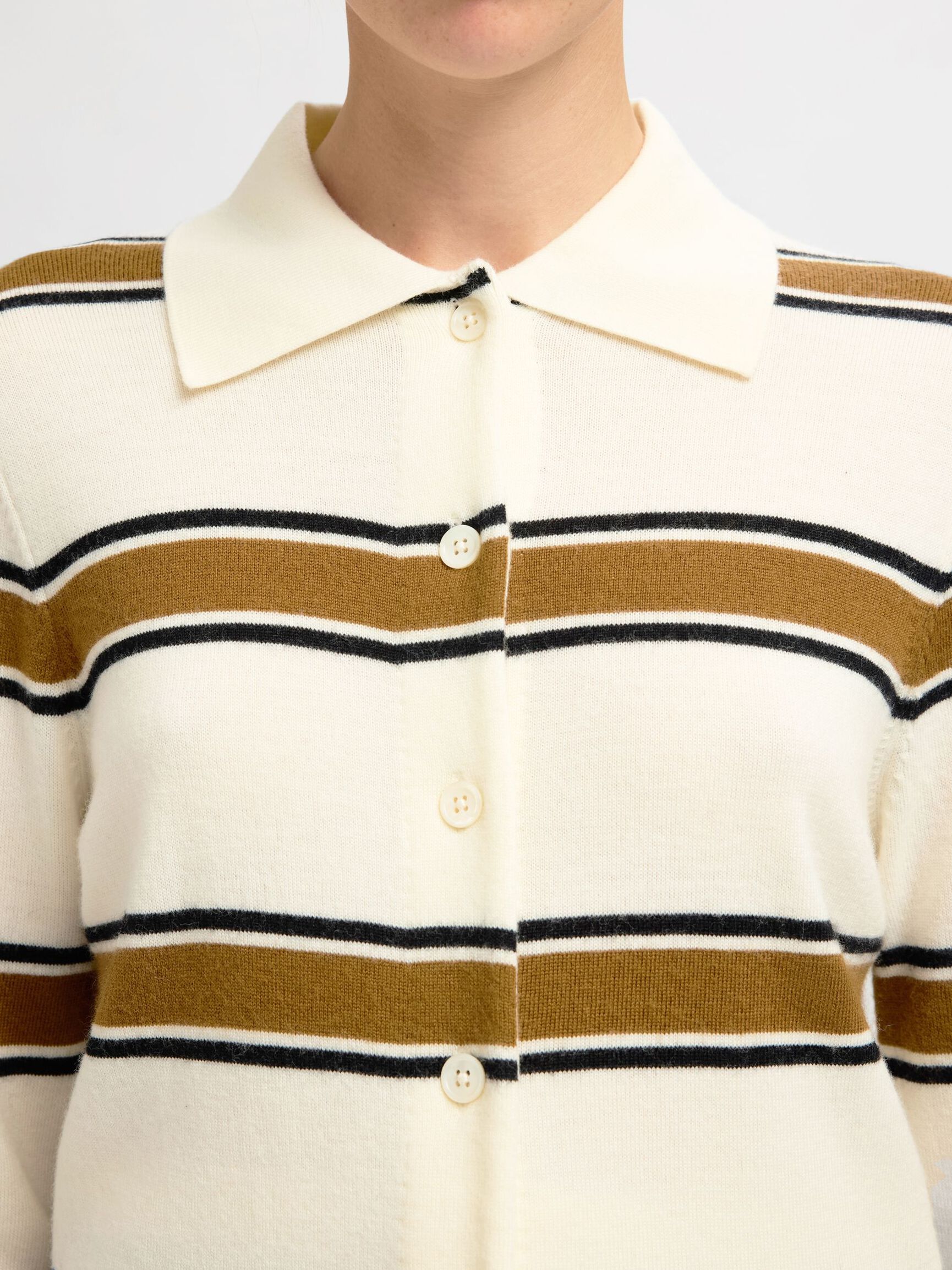 Selected Femme "Thea" Knit Button Collar Neck