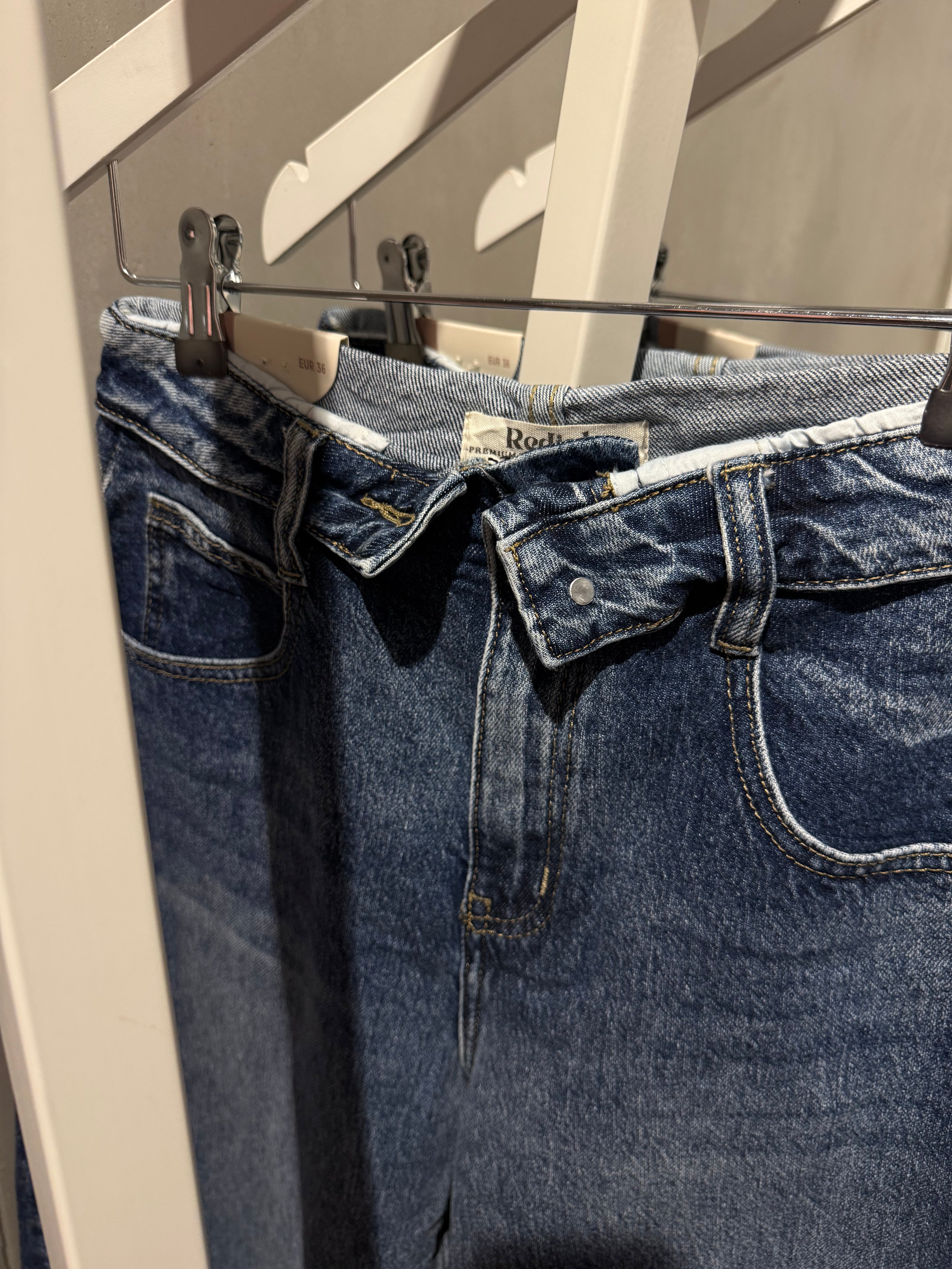 Minette Trendige Wide-Leg-Jeans mit weitem Bein- Denim Blau