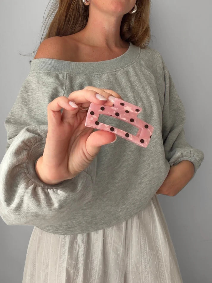 "JTLMAJA" CLIP in rose polka dots