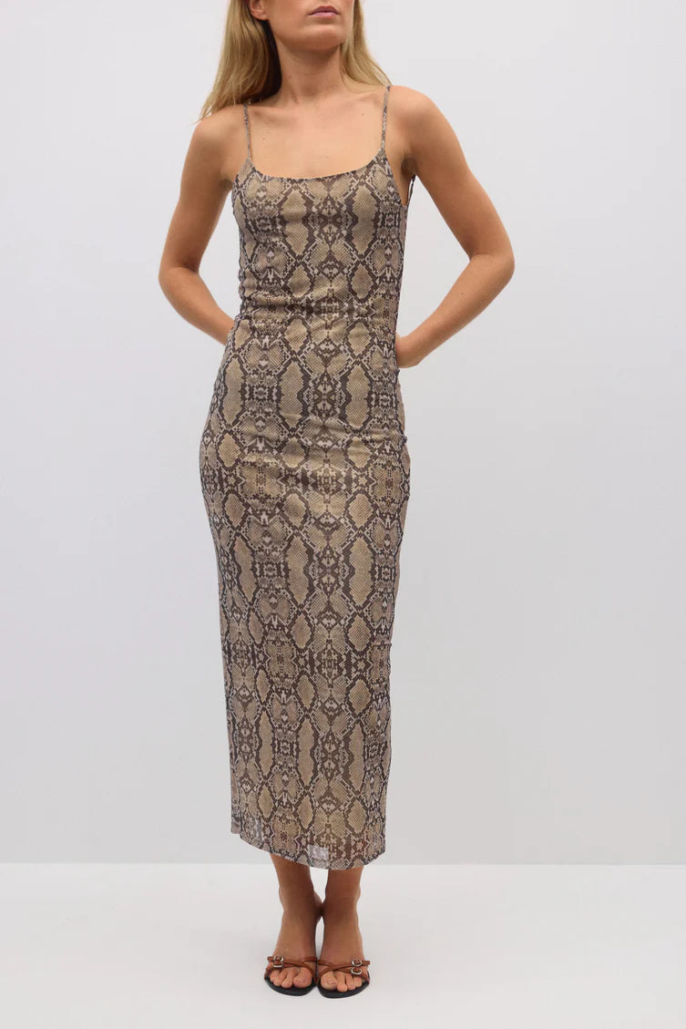 Gina Tricot Mesh Midi Dress snake