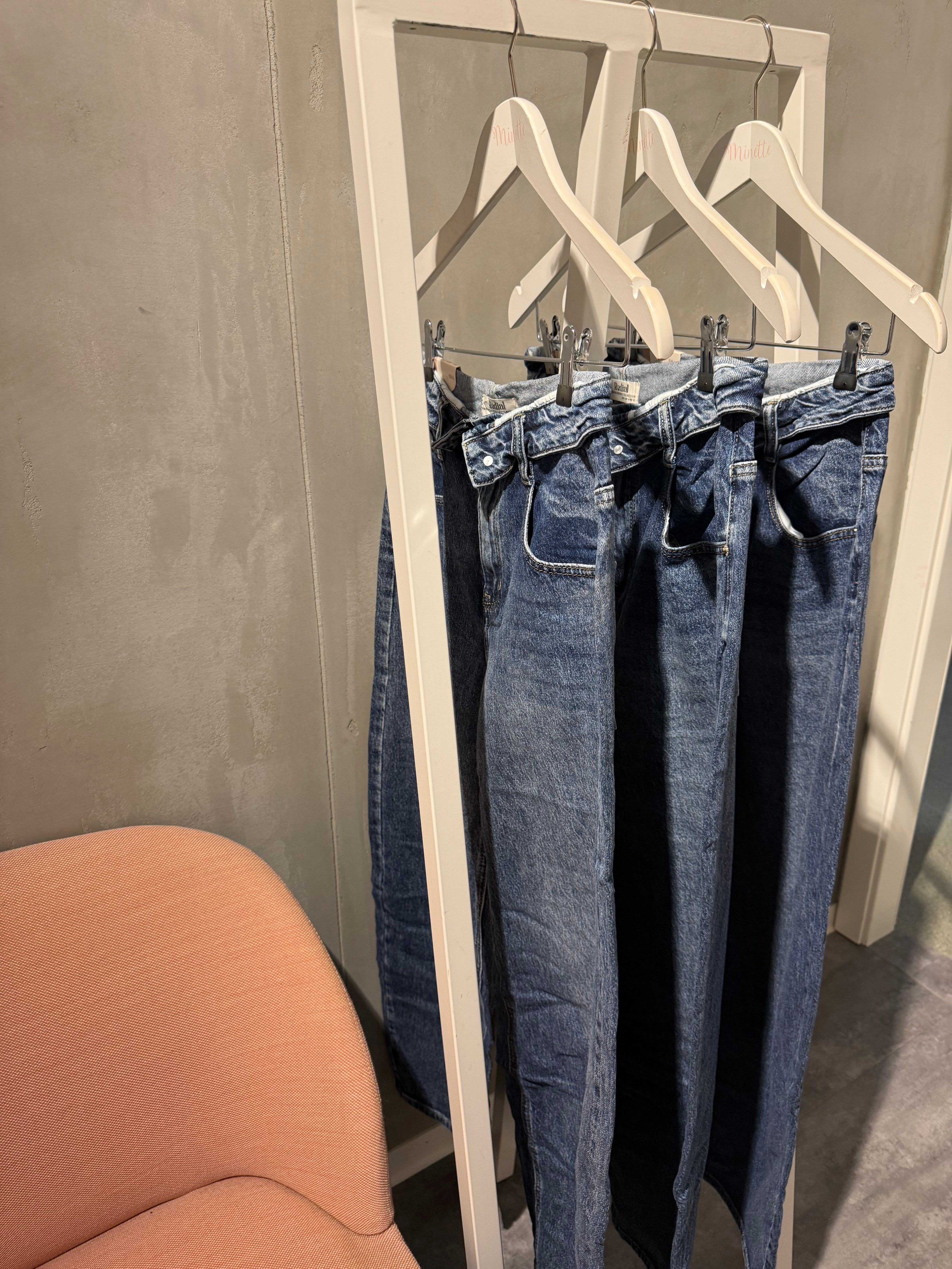 Minette Trendige Wide-Leg-Jeans mit weitem Bein- Denim Blau
