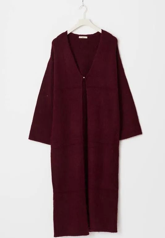 Gina Tricot Long knitted cardigan bordeaux
