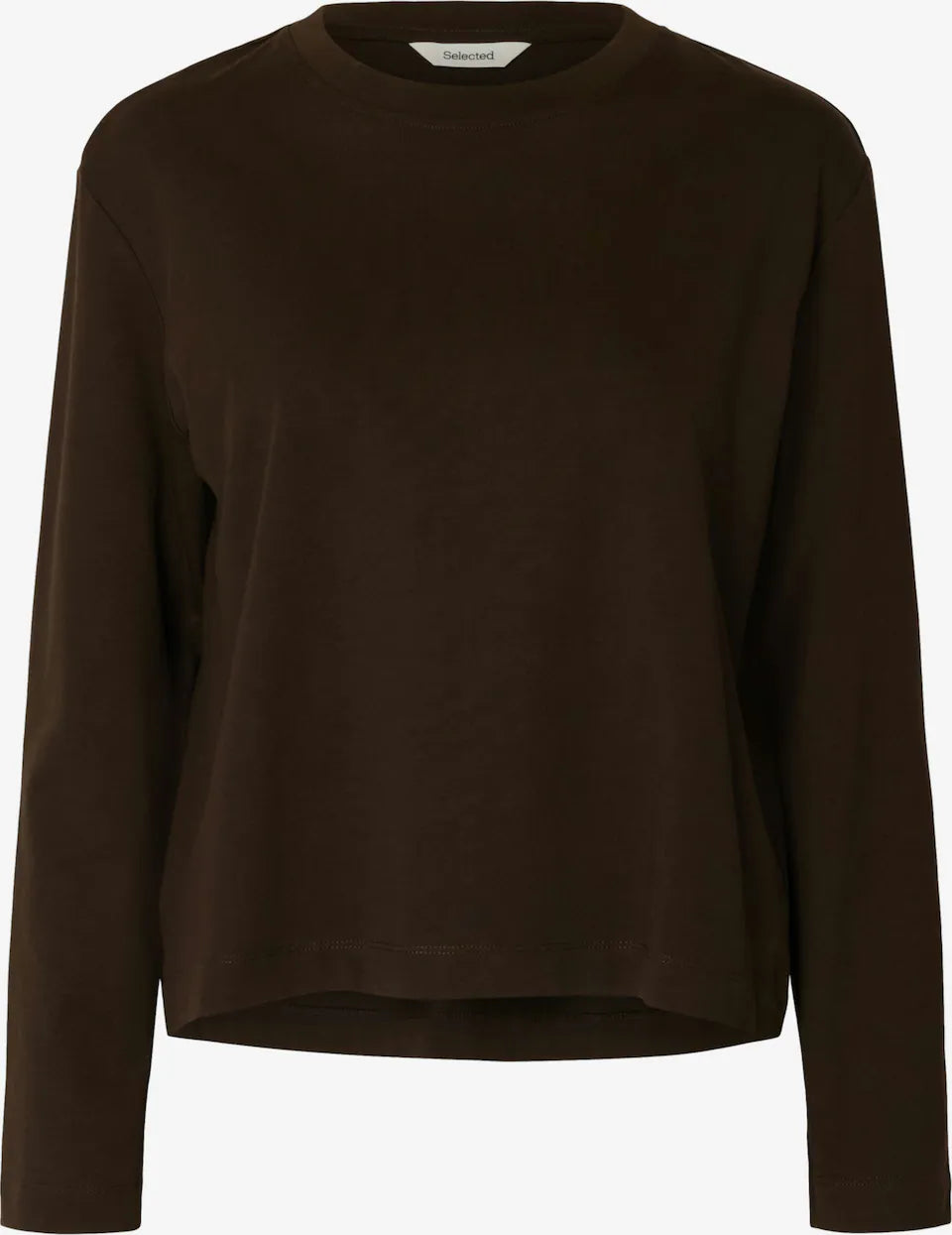 Selected Femme "Essential" Boxy Tee braun, langarm