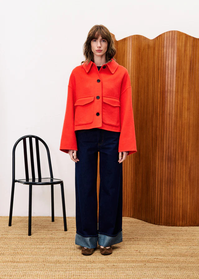Frnch Roter CAPUCINE-Mantel