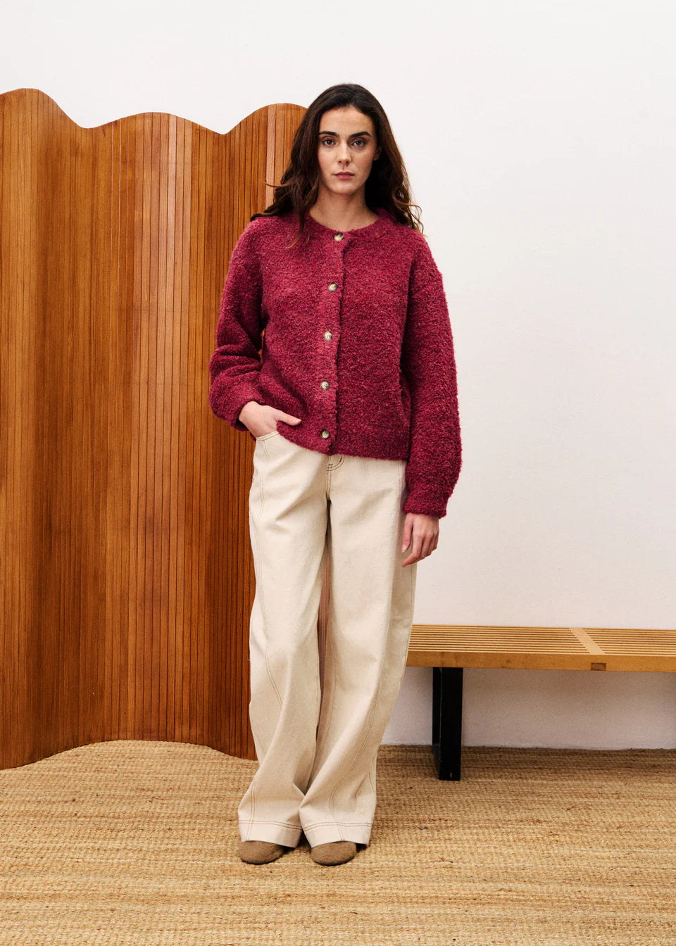 Frnch- SELKIRK BORDEAUX STRICKJACKE