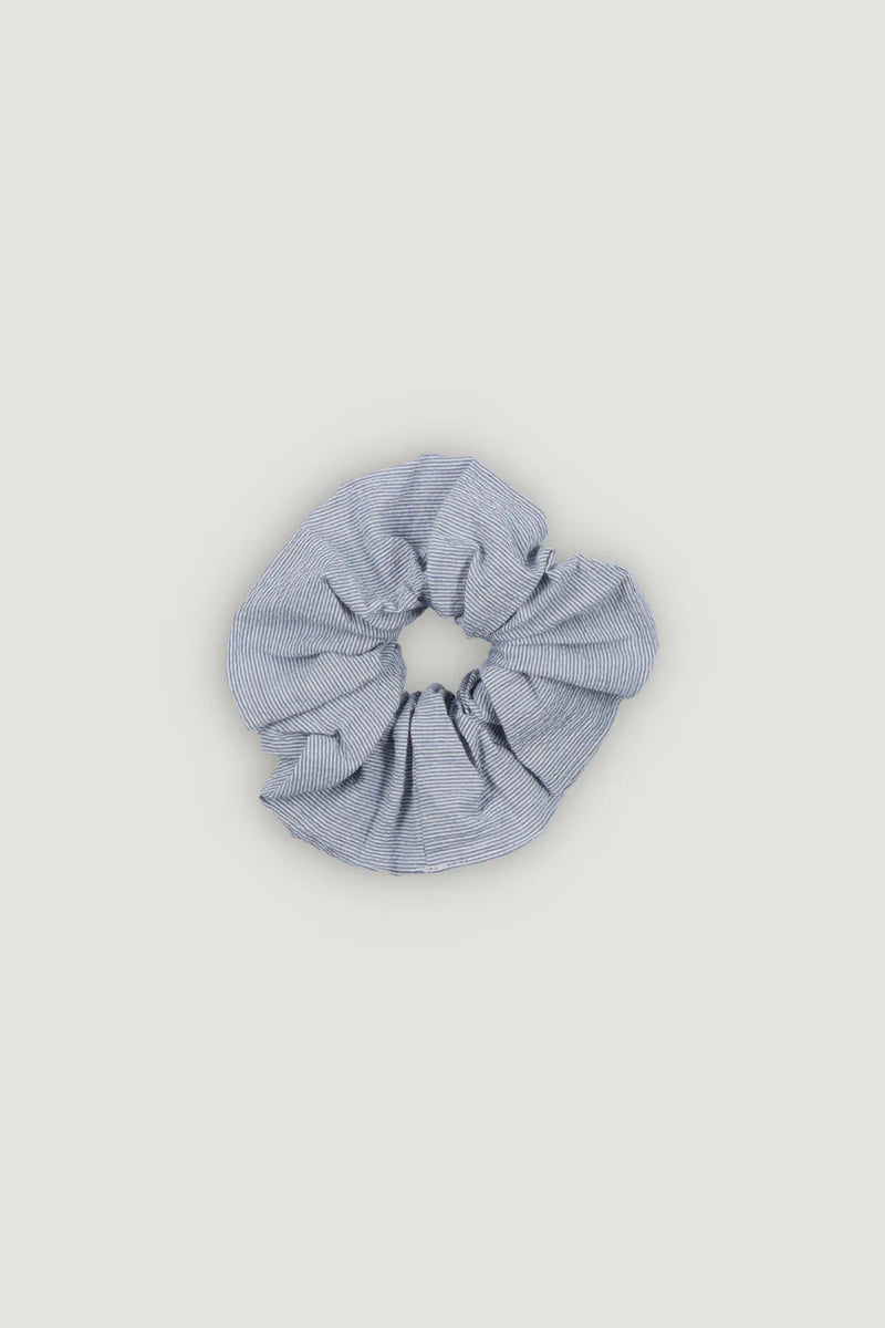 The New Society Cloe Woman Big Scrunchie Summer Midnight Pinstripes