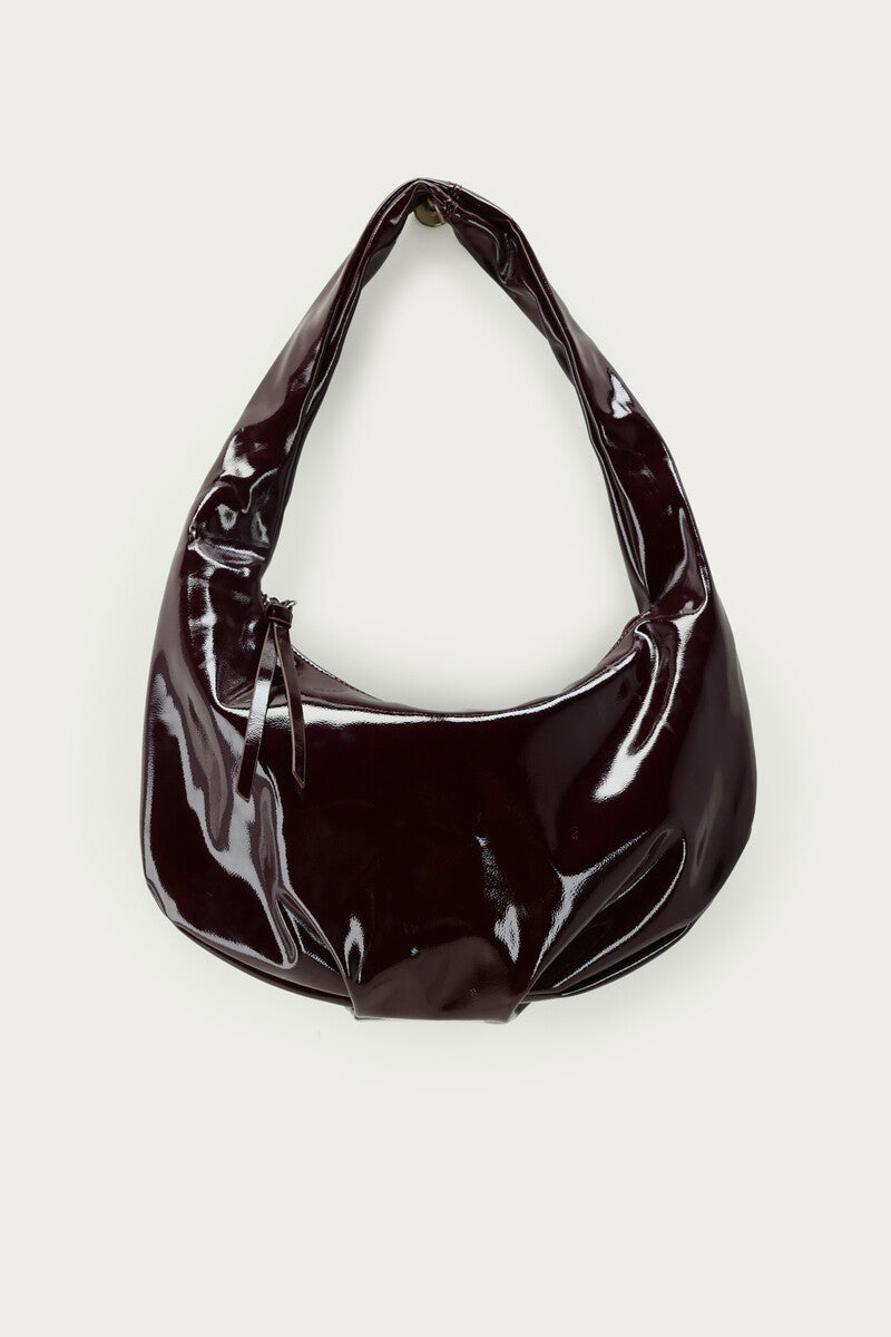 My Jewellery Schwarze PU-Lack Umhängetasche