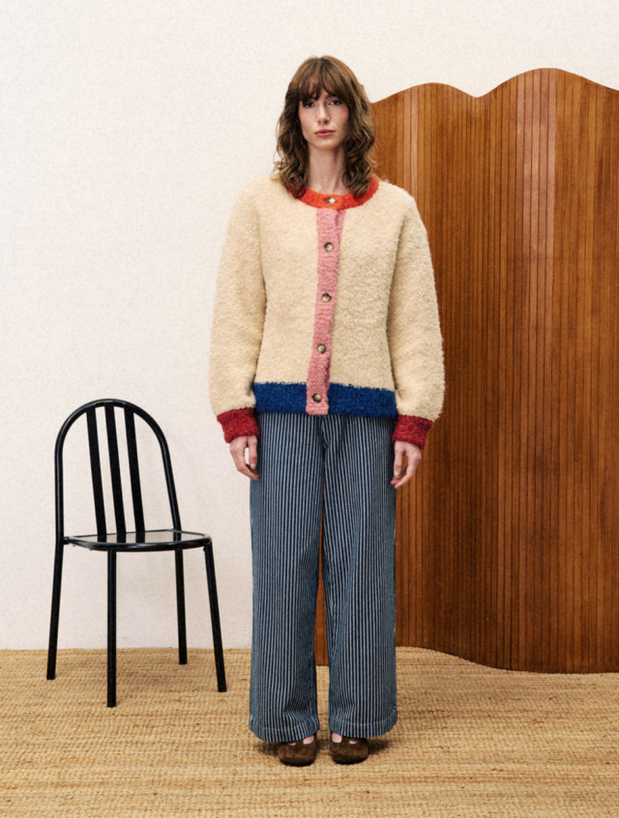 Frnch cyclamen Creme Cardigan