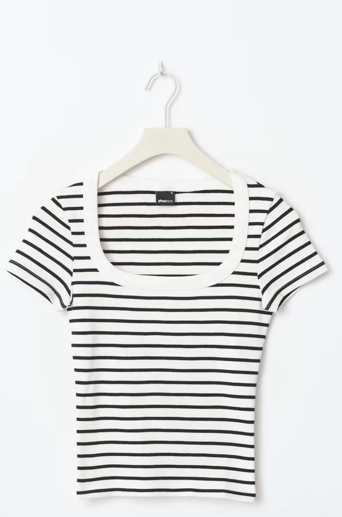Gina Tricot Rib short sleeve top stripe