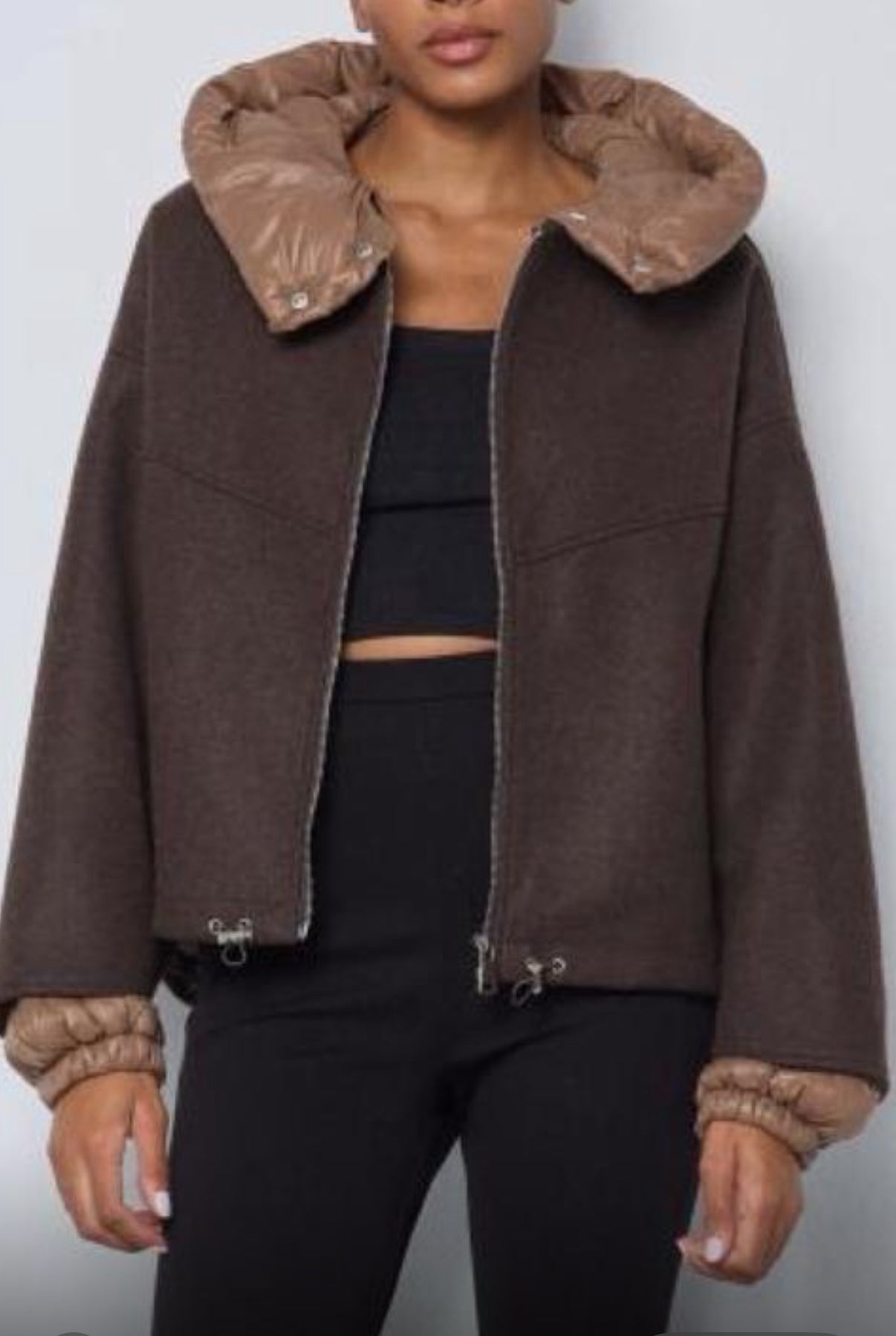 Minette Jacke mit abnehmbarer Mütze braun