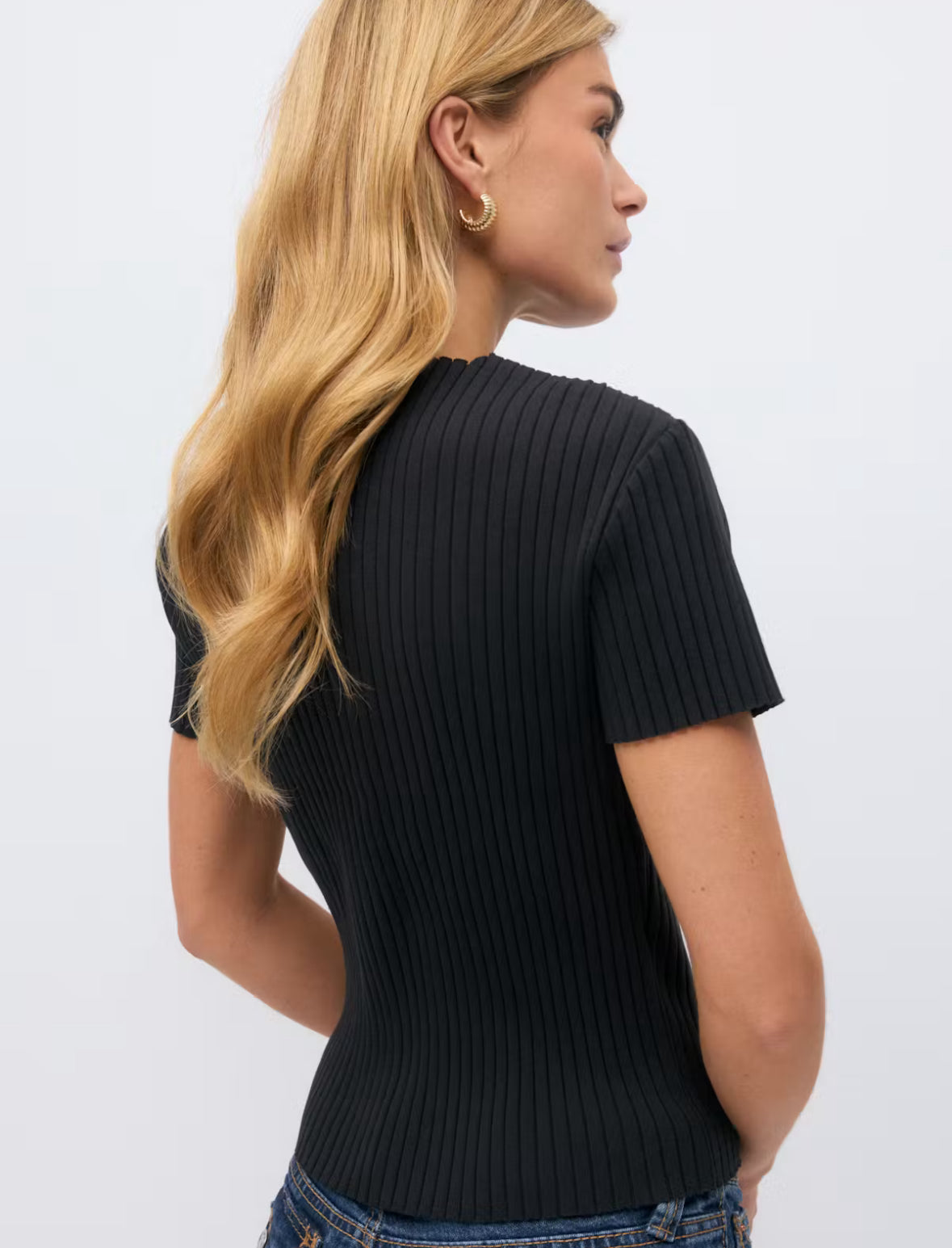 Gina Tricot rib button top