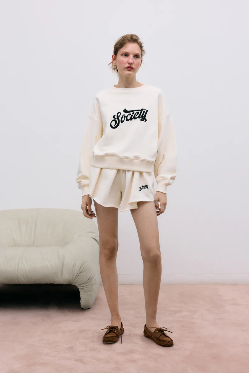 The New Society Mazus Woman Sweatshirt Ecru