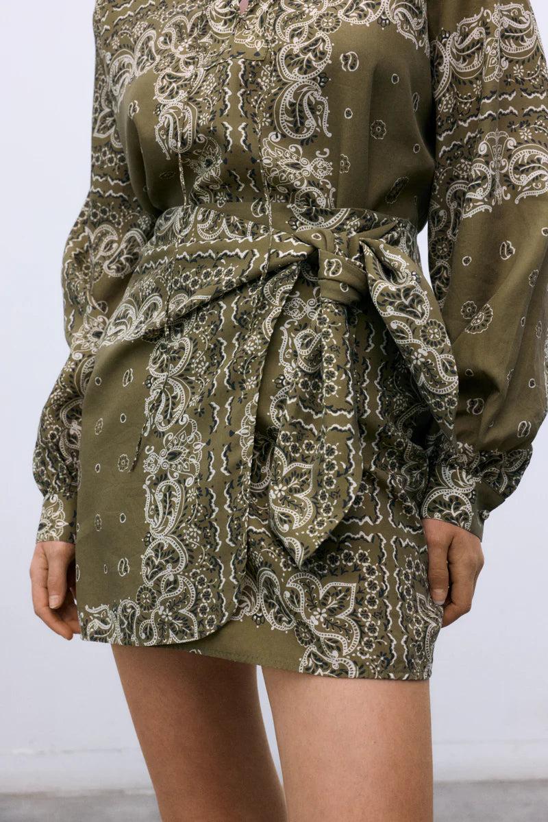 The New Society  Woman Skirt Bandana Print