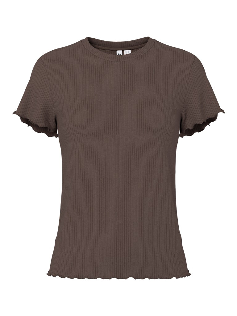 "PCNICCA" SS O-NECK TOP JRS NOOS braun