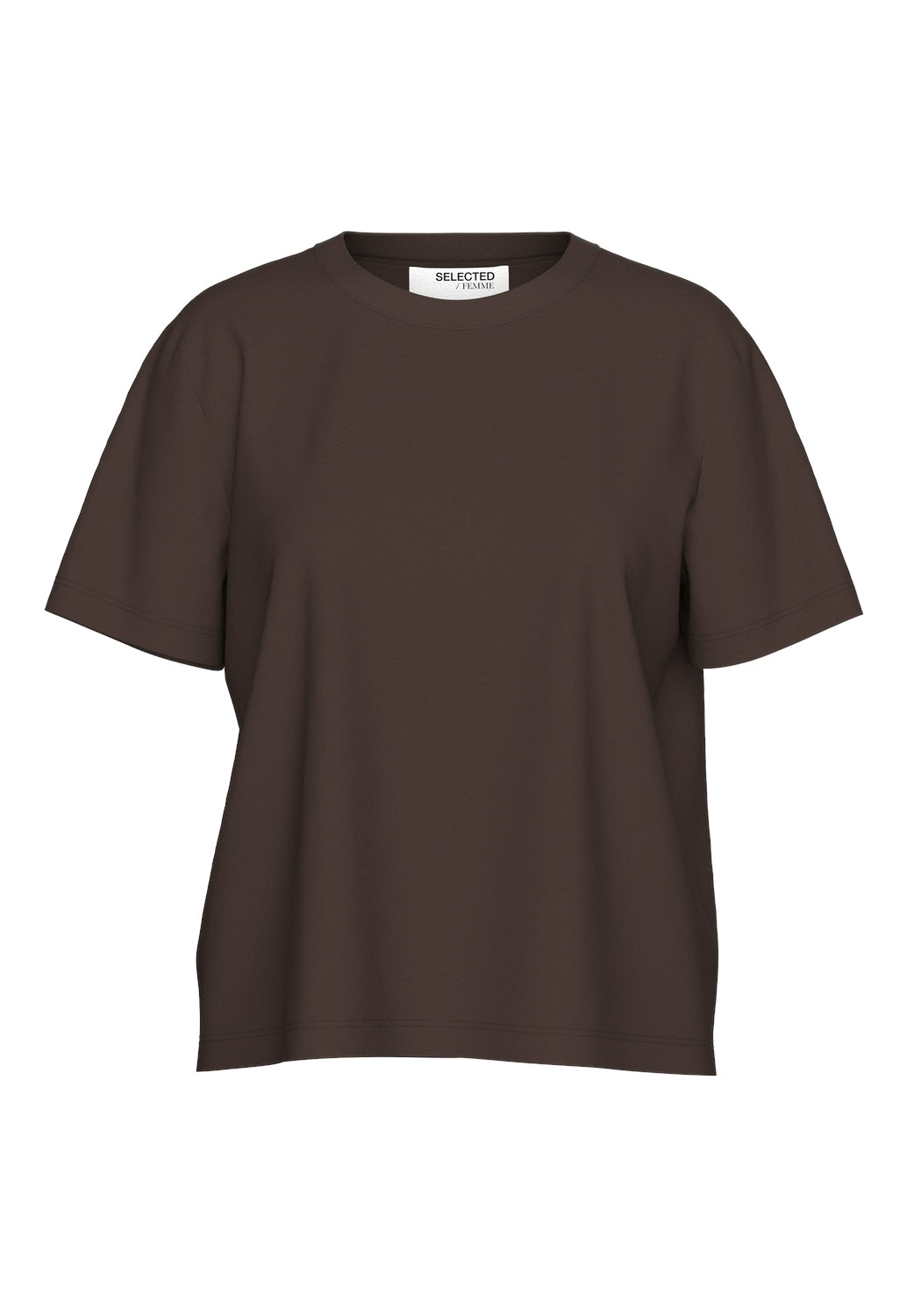 Selected Femme "Essential" Boxy Tee coffee bean