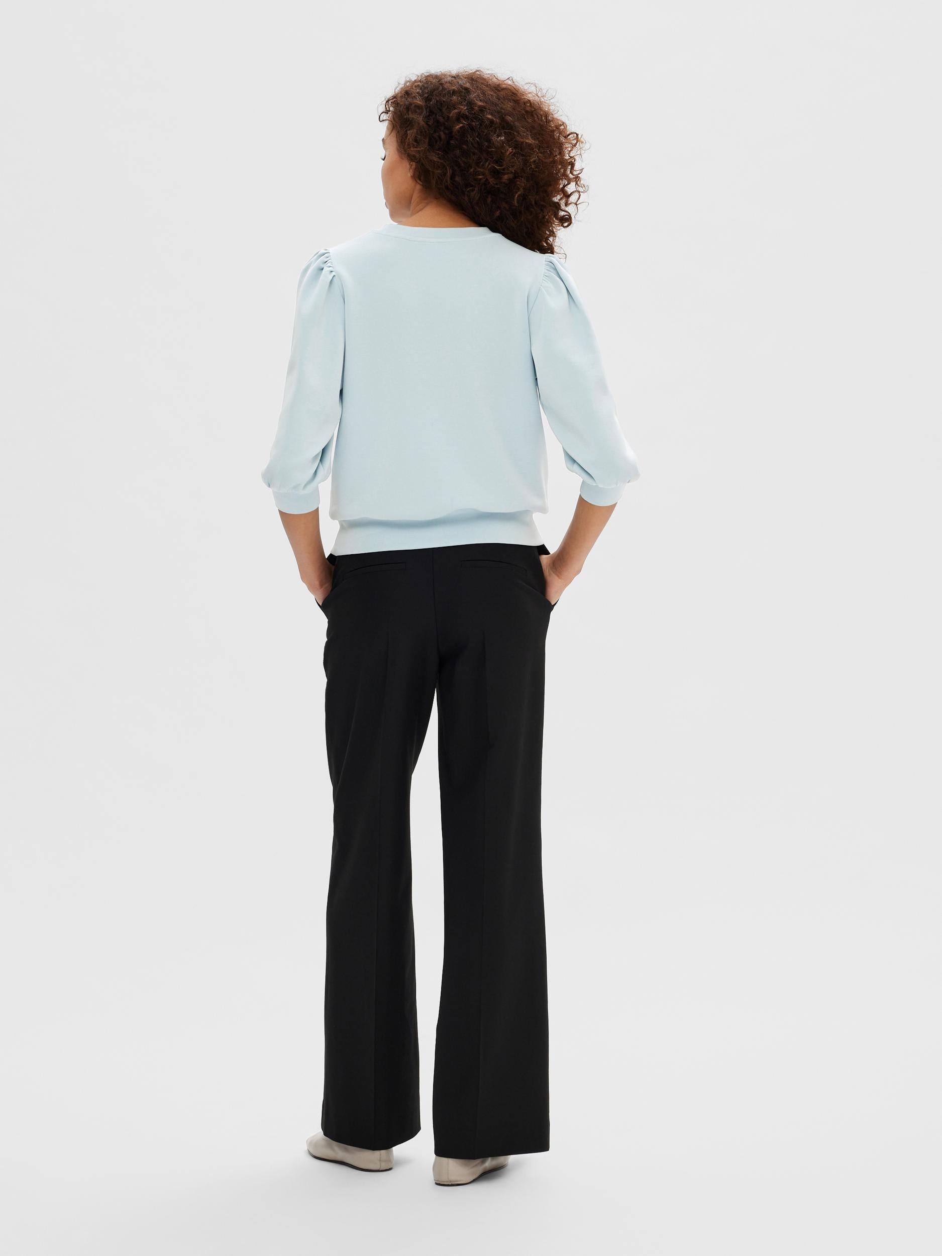 Selected Femme "Tenny" 3/4 Sweat Top blau