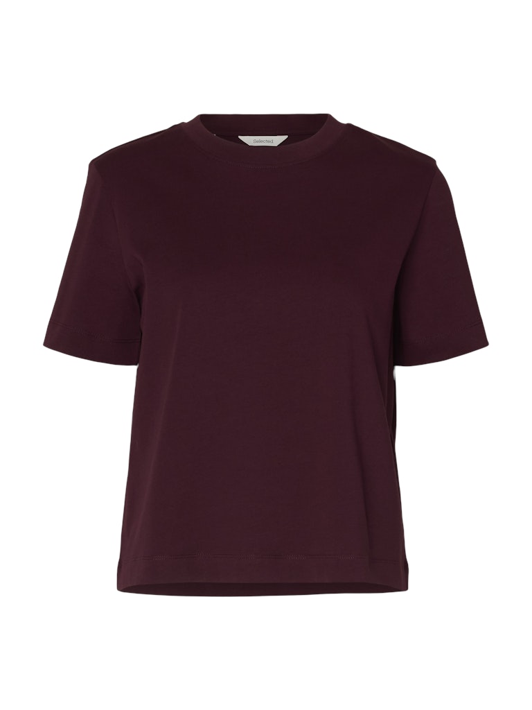 Selected Femme "Essential" Boxy Tee bordeaux