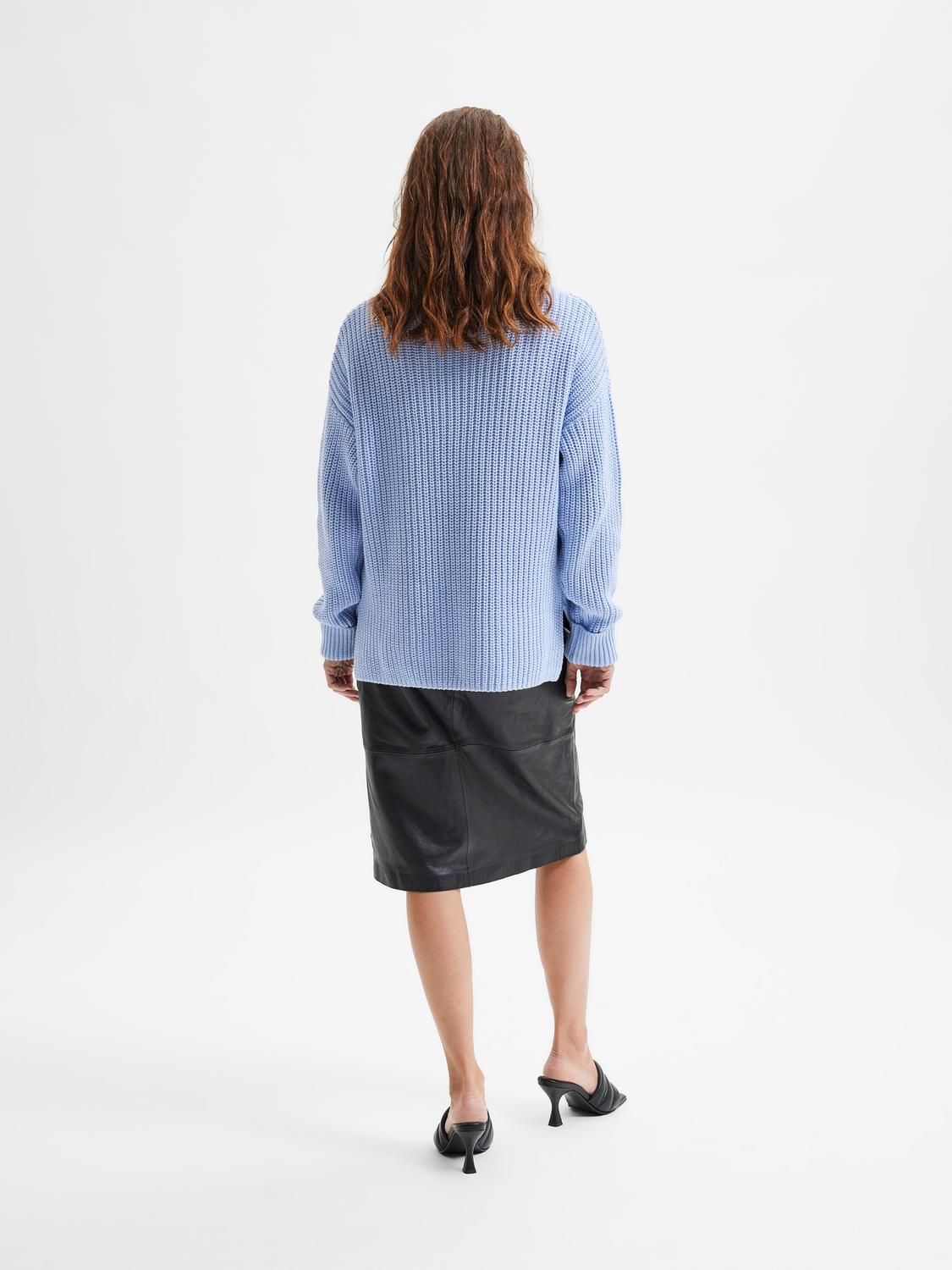 Selected Femme "Selma" Knit Pullover dusty blue