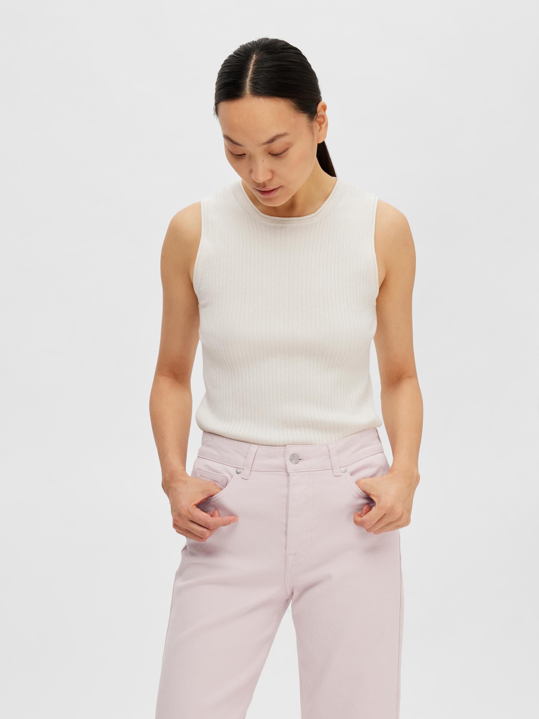 Selected Femme "Lydia" O-Neck Knit Top creme