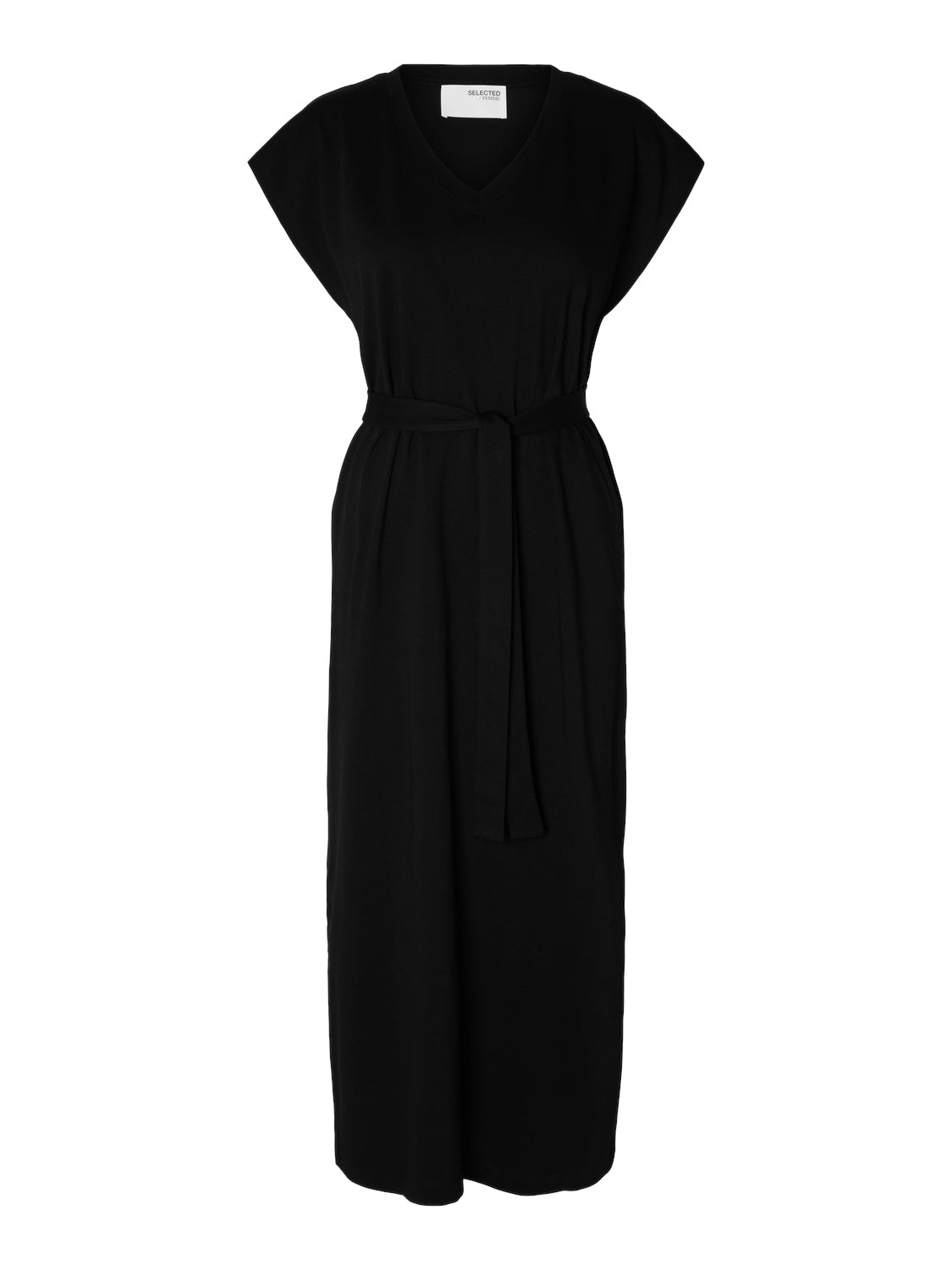 Selected Femme "Essential" V-Neck Ankle Dress schwarz