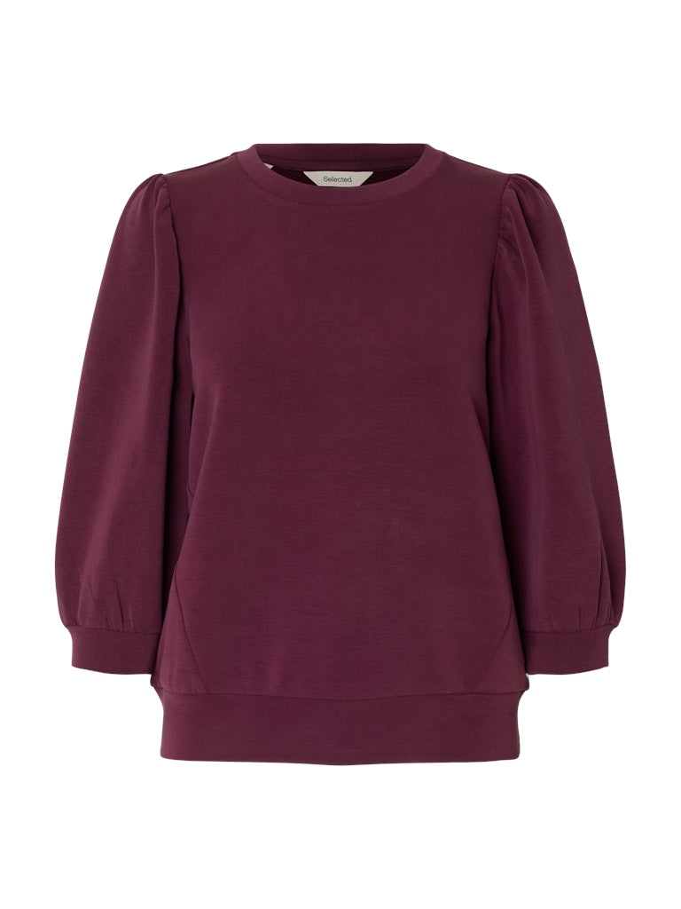 Selected Femme "Tenny" 3/4 Sweat Top bordeaux