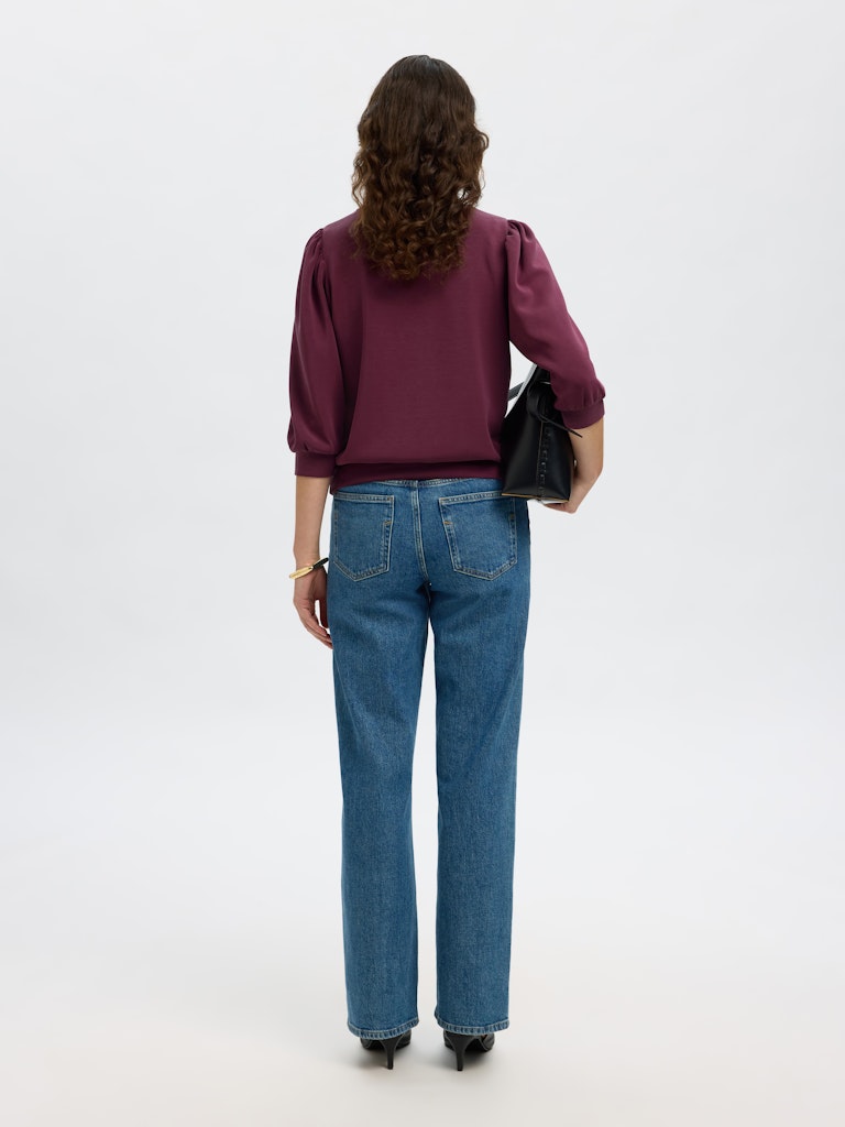 Selected Femme "Tenny" 3/4 Sweat Top bordeaux