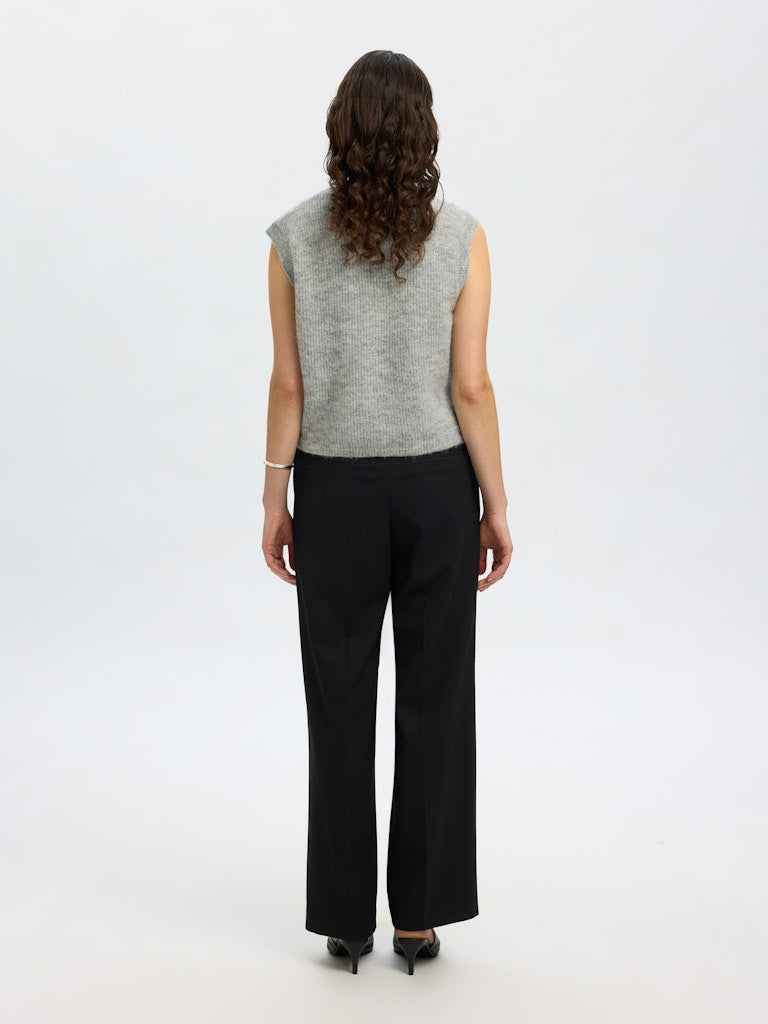 Selected Femme "Lulu" Button O-Neck Vest light grey