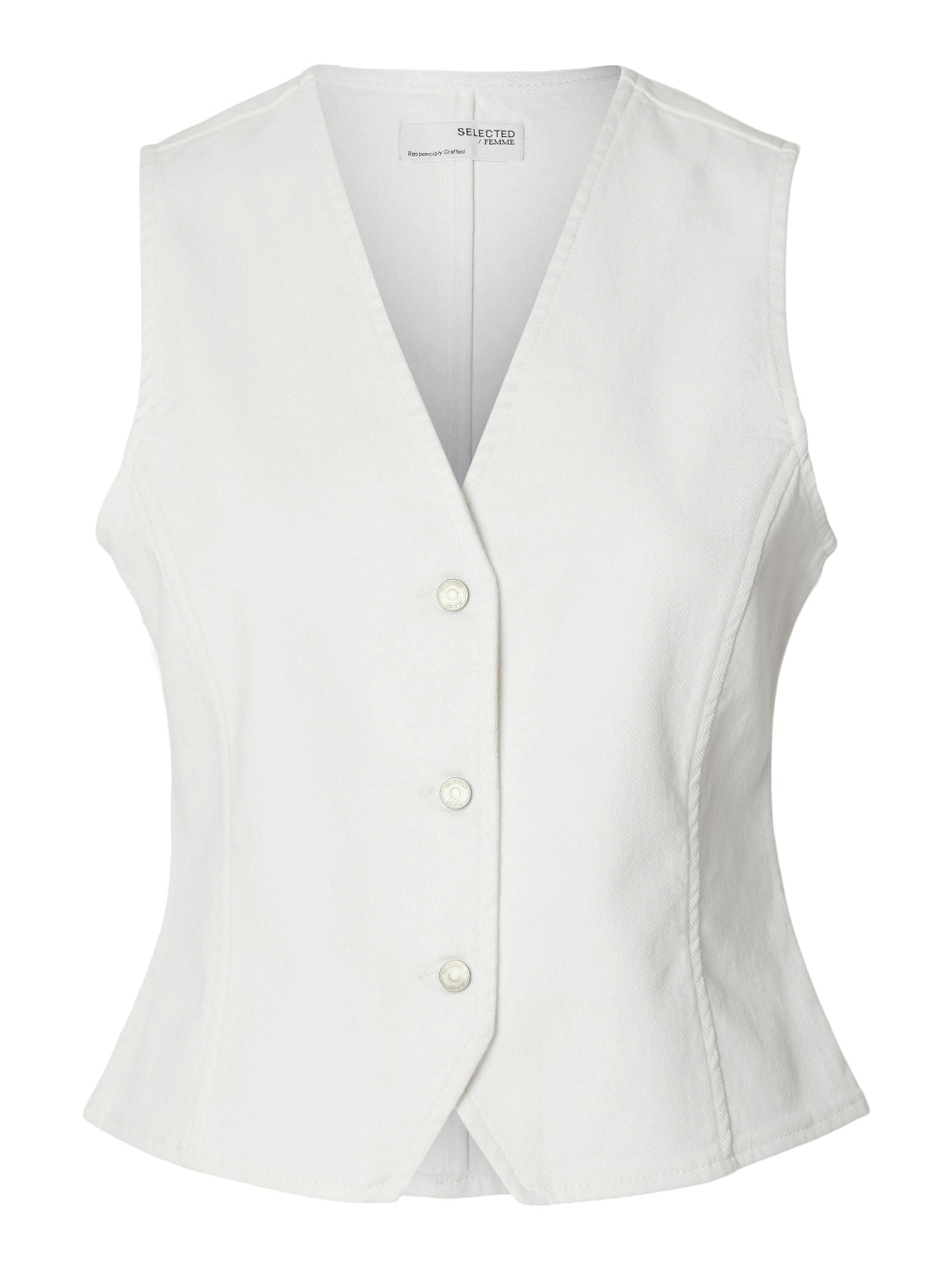 Selected Femme "Lexia" White Denim Vest
