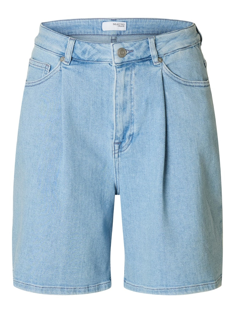 Selected Femme "Anya-Gry Pleat Denim Shorts