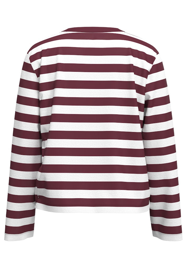 Selected Femme "Essential Striped Boxy Tee bordeaux