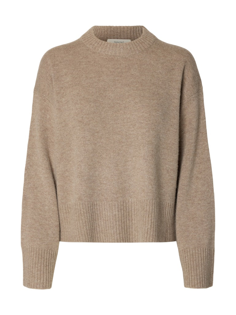 "SLWCILLE" CASHMERE BLEND LS KNIT O-NECK