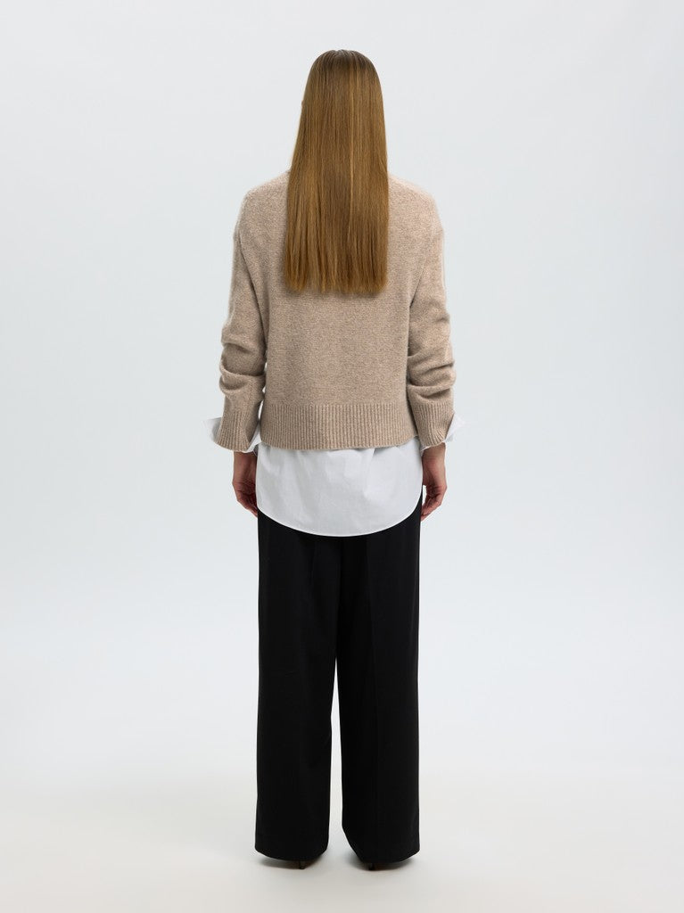 "SLWCILLE" CASHMERE BLEND LS KNIT O-NECK