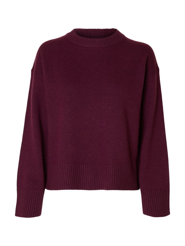 Selected Femme "Cille" Cashmere Blend Knit O- Neck fig